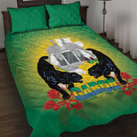 Gabon Independence Day Quilt Bed Set Memorial Leon Mba Monument - Wonder Print Shop
