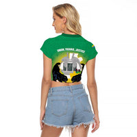 Gabon Independence Day Raglan Cropped T Shirt Memorial Leon Mba Monument - Wonder Print Shop