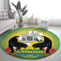 Gabon Independence Day Round Carpet Memorial Leon Mba Monument - Wonder Print Shop
