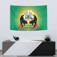 Gabon Independence Day Tapestry Memorial Leon Mba Monument - Wonder Print Shop