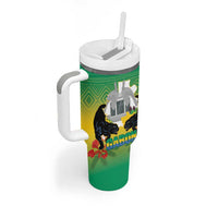 Gabon Independence Day Tumbler With Handle Memorial Leon Mba Monument - Wonder Print Shop