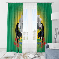 Gabon Independence Day Window Curtain Memorial Leon Mba Monument - Wonder Print Shop