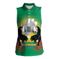 Gabon Independence Day Women Sleeveless Polo Shirt Memorial Leon Mba Monument - Wonder Print Shop