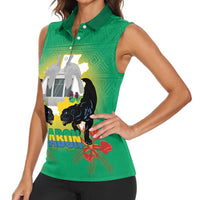Gabon Independence Day Women Sleeveless Polo Shirt Memorial Leon Mba Monument - Wonder Print Shop
