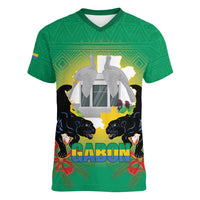 Gabon Independence Day Women V-Neck T-Shirt Memorial Leon Mba Monument - Wonder Print Shop