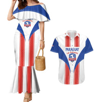 Custom Paraguay Football Couples Matching Mermaid Dress and Hawaiian Shirt Come On Las Guaranies - Wonder Print Shop