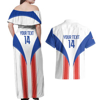Custom Paraguay Football Couples Matching Off Shoulder Maxi Dress and Hawaiian Shirt Come On Las Guaranies - Wonder Print Shop