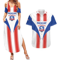 Custom Paraguay Football Couples Matching Summer Maxi Dress and Hawaiian Shirt Come On Las Guaranies - Wonder Print Shop