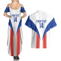 Custom Paraguay Football Couples Matching Summer Maxi Dress and Hawaiian Shirt Come On Las Guaranies - Wonder Print Shop