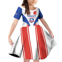 Custom Paraguay Football Family Matching Off Shoulder Short Dress and Hawaiian Shirt Come On Las Guaranies - Wonder Print Shop