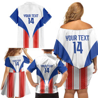 Custom Paraguay Football Family Matching Off Shoulder Short Dress and Hawaiian Shirt Come On Las Guaranies - Wonder Print Shop
