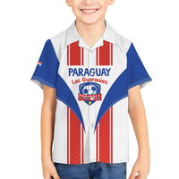 Custom Paraguay Football Family Matching Short Sleeve Bodycon Dress and Hawaiian Shirt Come On Las Guaranies - Wonder Print Shop