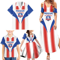Custom Paraguay Football Family Matching Summer Maxi Dress and Hawaiian Shirt Come On Las Guaranies - Wonder Print Shop