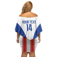 Custom Paraguay Football Off Shoulder Short Dress Come On Las Guaranies - Wonder Print Shop
