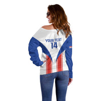 Custom Paraguay Football Off Shoulder Sweater Come On Las Guaranies - Wonder Print Shop