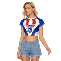 Custom Paraguay Football Raglan Cropped T Shirt Come On Las Guaranies - Wonder Print Shop