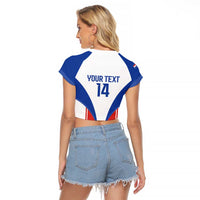 Custom Paraguay Football Raglan Cropped T Shirt Come On Las Guaranies - Wonder Print Shop