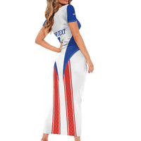 Custom Paraguay Football Short Sleeve Bodycon Dress Come On Las Guaranies - Wonder Print Shop