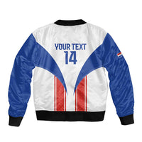 Custom Paraguay Football Sleeve Zip Bomber Jacket Come On Las Guaranies - Wonder Print Shop