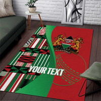 Custom Kenya Cricket Area Rug Come On Simbas Kente Pattern - Wonder Print Shop
