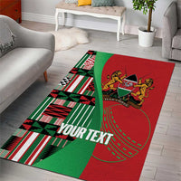 Custom Kenya Cricket Area Rug Come On Simbas Kente Pattern - Wonder Print Shop