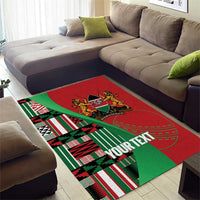 Custom Kenya Cricket Area Rug Come On Simbas Kente Pattern - Wonder Print Shop