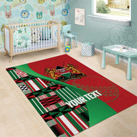 Custom Kenya Cricket Area Rug Come On Simbas Kente Pattern - Wonder Print Shop