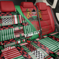 Custom Kenya Cricket Back Car Seat Cover Come On Simbas Kente Pattern - Wonder Print Shop