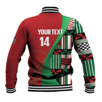 Custom Kenya Cricket Baseball Jacket Come On Simbas Kente Pattern - Wonder Print Shop