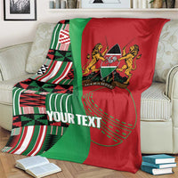 Custom Kenya Cricket Blanket Come On Simbas Kente Pattern - Wonder Print Shop