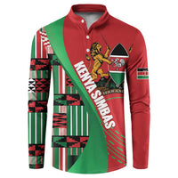 Custom Kenya Cricket Button Sweatshirt Come On Simbas Kente Pattern - Wonder Print Shop