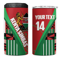 Custom Kenya Cricket 4 in 1 Can Cooler Tumbler Come On Simbas Kente Pattern - Wonder Print Shop