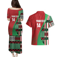 Custom Kenya Cricket Couples Matching Puletasi and Hawaiian Shirt Come On Simbas Kente Pattern - Wonder Print Shop