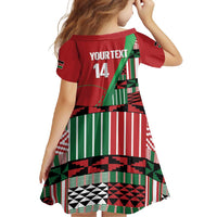 Custom Kenya Cricket Family Matching Off Shoulder Maxi Dress and Hawaiian Shirt Come On Simbas Kente Pattern - Wonder Print Shop