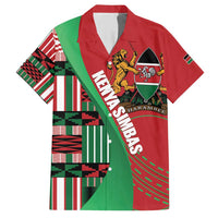 Custom Kenya Cricket Family Matching Short Sleeve Bodycon Dress and Hawaiian Shirt Come On Simbas Kente Pattern - Wonder Print Shop