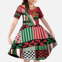 Custom Kenya Cricket Family Matching Summer Maxi Dress and Hawaiian Shirt Come On Simbas Kente Pattern - Wonder Print Shop