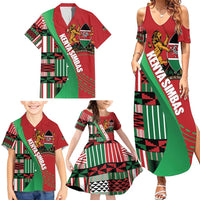 Custom Kenya Cricket Family Matching Summer Maxi Dress and Hawaiian Shirt Come On Simbas Kente Pattern - Wonder Print Shop