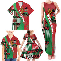 Custom Kenya Cricket Family Matching Tank Maxi Dress and Hawaiian Shirt Come On Simbas Kente Pattern - Wonder Print Shop
