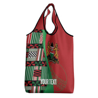 Custom Kenya Cricket Grocery Bag Come On Simbas Kente Pattern - Wonder Print Shop
