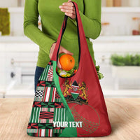 Custom Kenya Cricket Grocery Bag Come On Simbas Kente Pattern - Wonder Print Shop