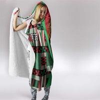 Custom Kenya Cricket Hooded Blanket Come On Simbas Kente Pattern - Wonder Print Shop