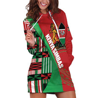Custom Kenya Cricket Hoodie Dress Come On Simbas Kente Pattern - Wonder Print Shop