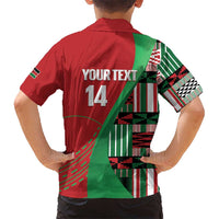 Custom Kenya Cricket Kid Hawaiian Shirt Come On Simbas Kente Pattern - Wonder Print Shop