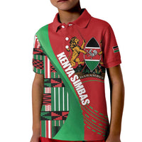 Custom Kenya Cricket Kid Polo Shirt Come On Simbas Kente Pattern - Wonder Print Shop