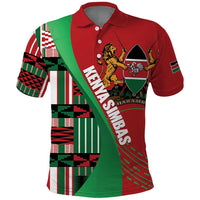 Custom Kenya Cricket Polo Shirt Come On Simbas Kente Pattern - Wonder Print Shop