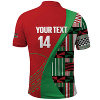 Custom Kenya Cricket Polo Shirt Come On Simbas Kente Pattern - Wonder Print Shop