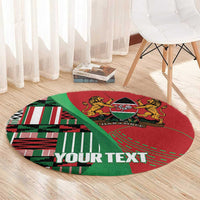 Custom Kenya Cricket Round Carpet Come On Simbas Kente Pattern - Wonder Print Shop