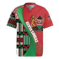 Custom Kenya Cricket Rugby Jersey Come On Simbas Kente Pattern - Wonder Print Shop