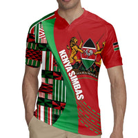 Custom Kenya Cricket Rugby Jersey Come On Simbas Kente Pattern - Wonder Print Shop
