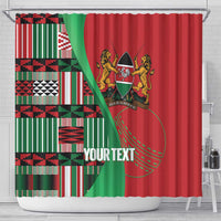 Custom Kenya Cricket Shower Curtain Come On Simbas Kente Pattern - Wonder Print Shop